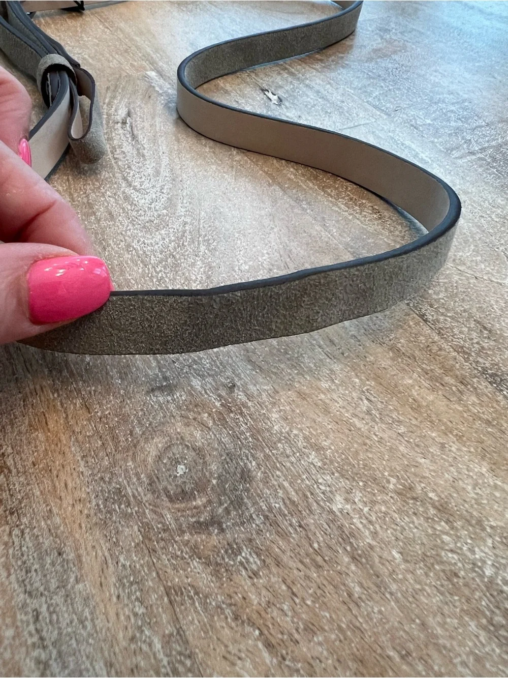 Rag & Bone Baby Rounded Rebound Belt Light Sand Suede